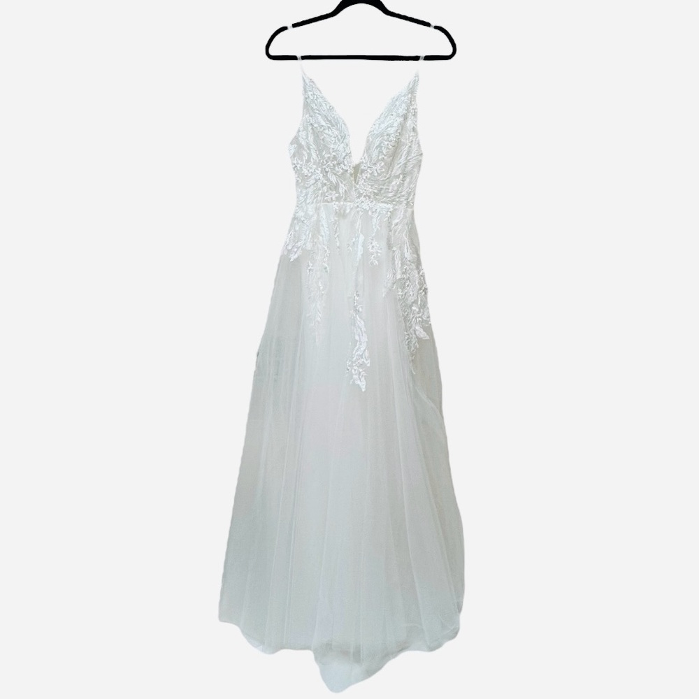 NEW Nox Anabel E442 Embroidered Tulle Wedding Gown Dress - Picture 3 of 11